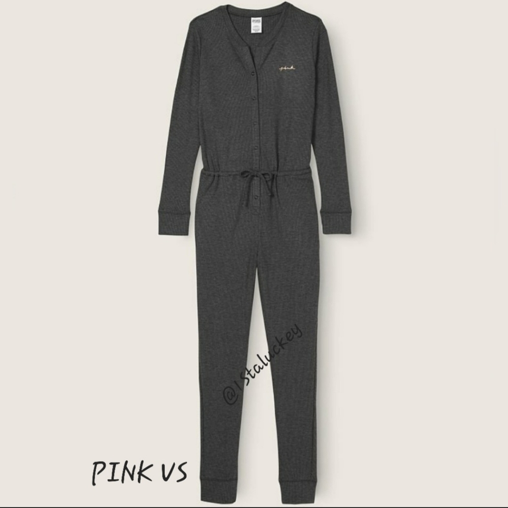 PINK Victoria's Secret Thermal Pajama Onesie sz XL - Picture 8 of 10